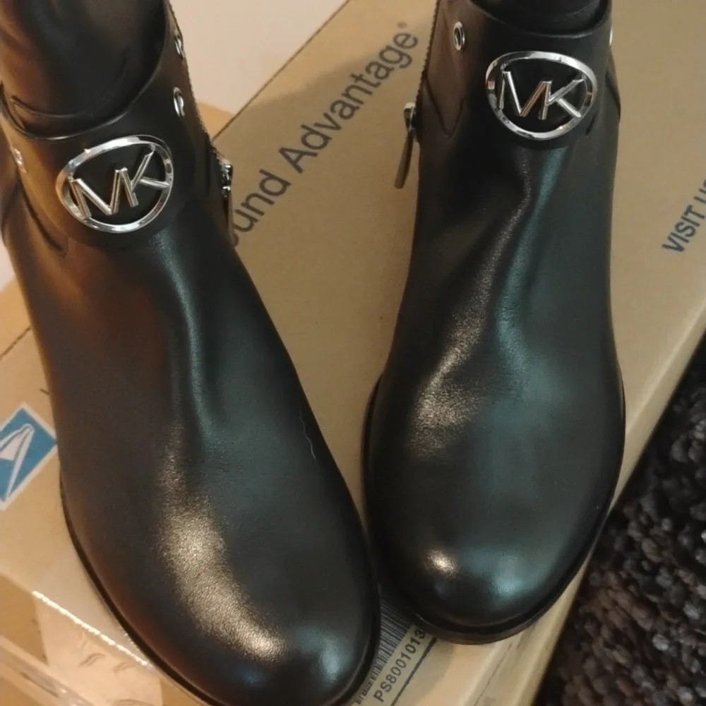 Michael Kors Black Leather Over-the-Knee Buckle Boots Size 5.5